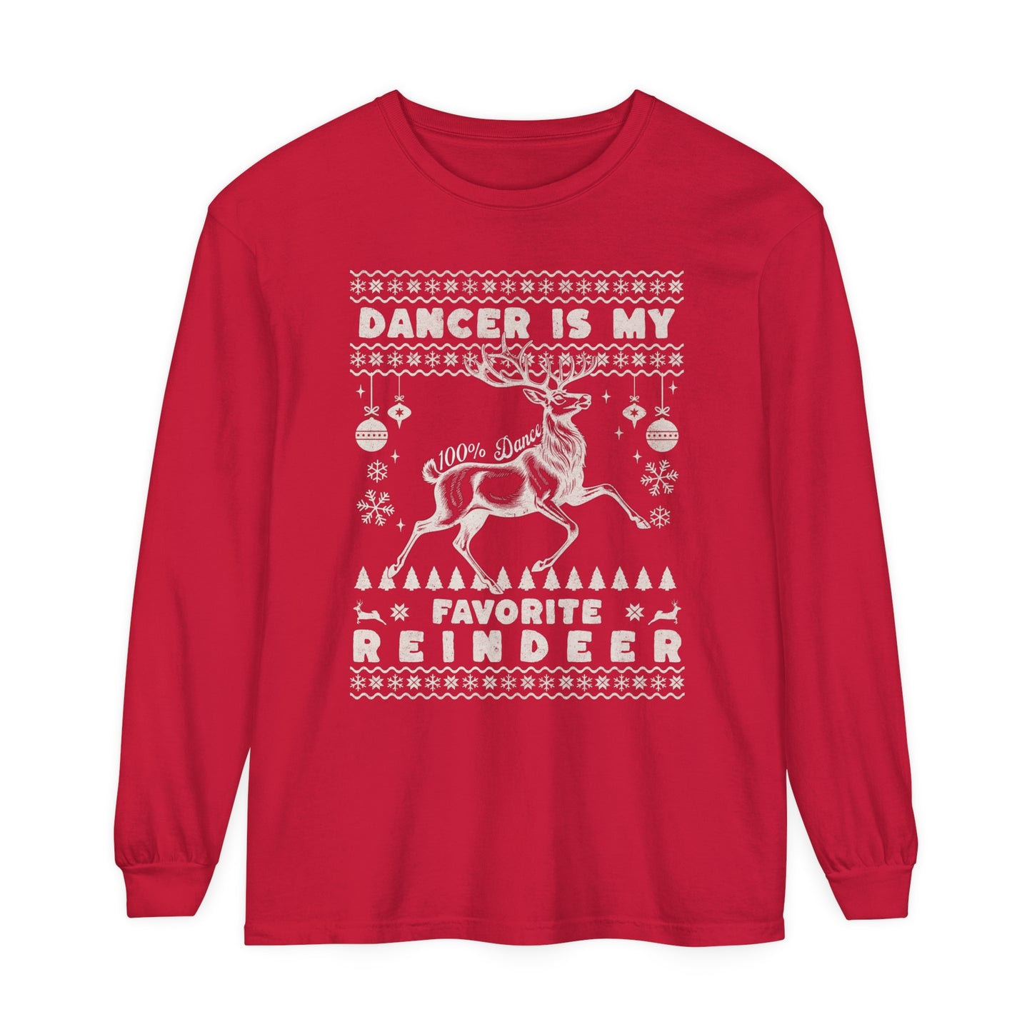 Adult "Dancer the Reindeer" Long Sleeve Tee