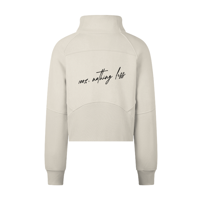 Adult Cropped Half Zip in Bone