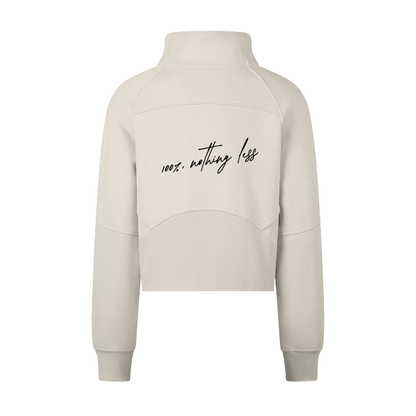 Adult Cropped Half Zip in Bone