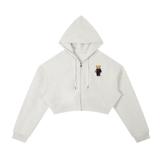 Adult Bear Cropped Zip Up