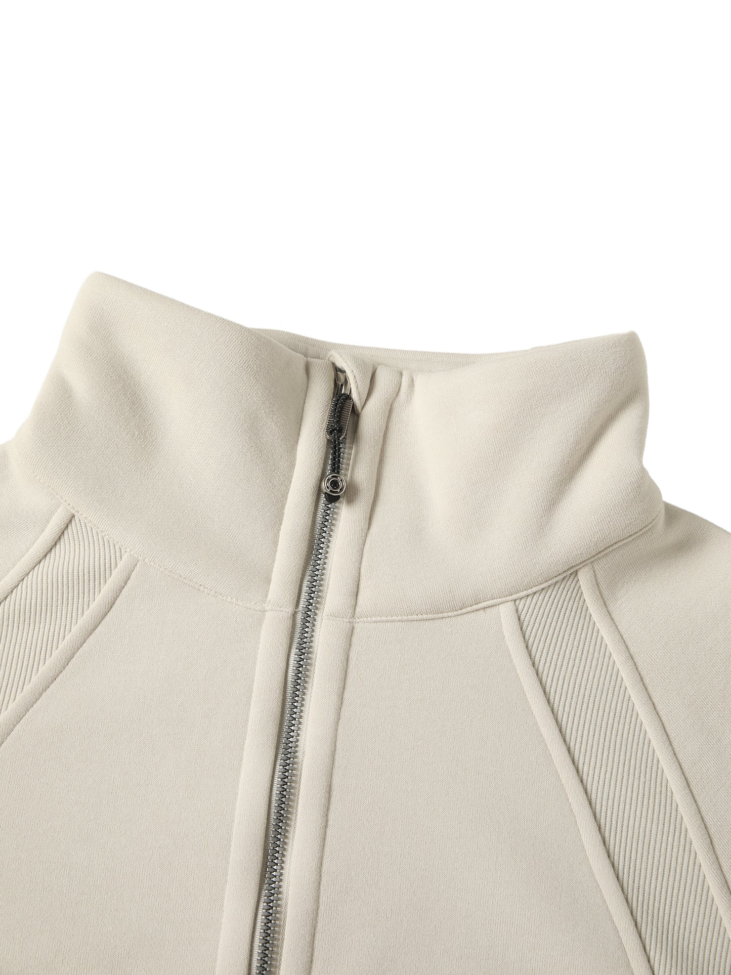 Adult Cropped Half Zip in Bone