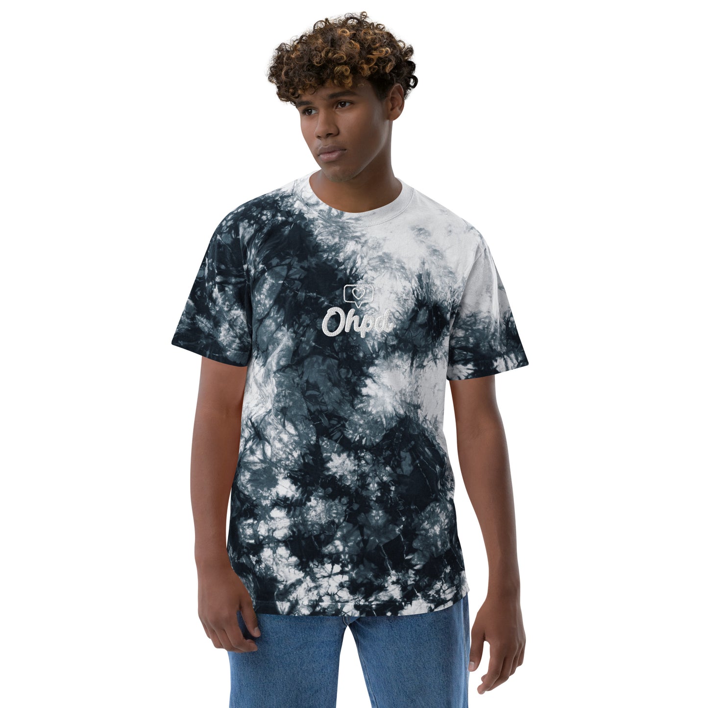 Adult Oversized Embroidered Tie-Dye Tee